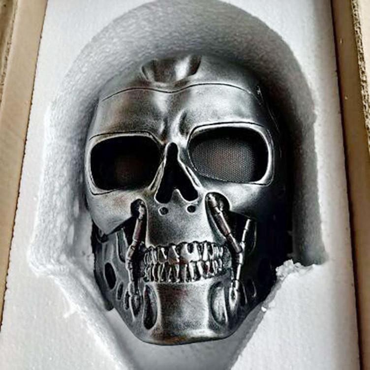 Halloween Terminator Maske Vollgesichts-Harz-Kostümmaske für Partys und Rollenspiele