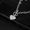 Women Stainless Steel Love Heart Ot Buckle Original Clavicle Chain Necklace
