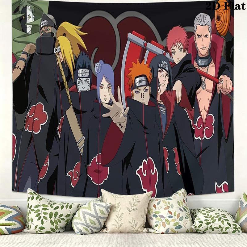 N-NARUTO Wall Tapestry Aesthetic Wall Hanging Printed Fabric Blanket Decorative Tapestries for Bedroom Living Room Home Decor