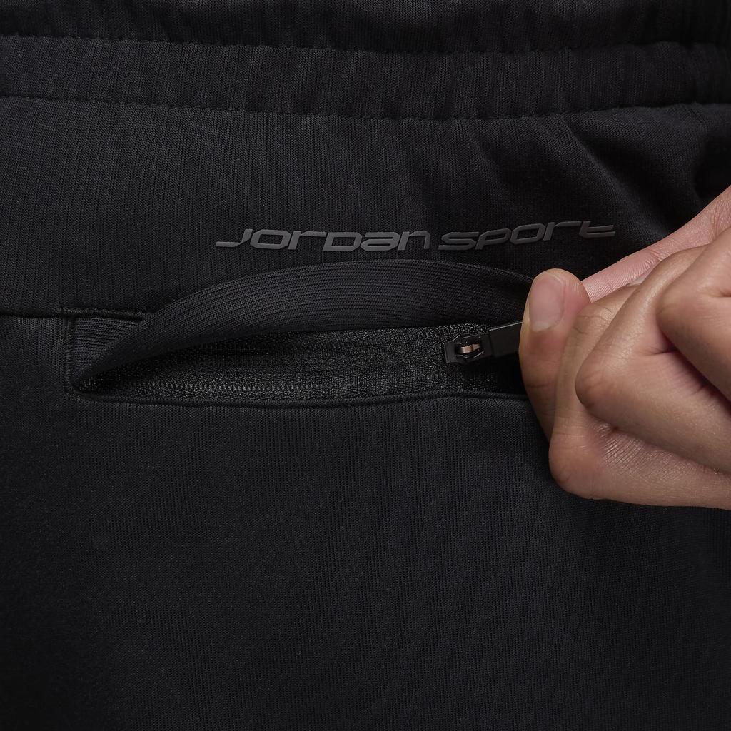 Jordan Sport Hoop Comfortable Soft Breathable Mid-Rise Drawstring Straight-Leg Knit Sports Pants Men bottoms Black Shadow FV8604-010