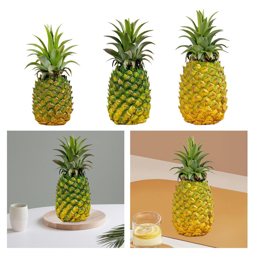 Artificial Pineapple Figurine Decor Modern Display Lifelike Fruit Model for Kitchen Living Room Kids Toys Photo Prop Cabinet