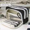 School Pencil Case Large Capacity Pencil Case Cute Box Felt Storage Girl Large Capacity Aesthetic Pencil Bag QHB01