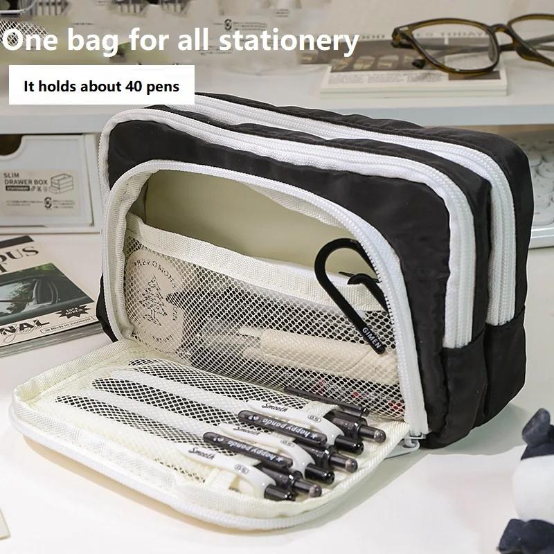 School Pencil Case Large Capacity Pencil Case Cute Box Felt Storage Girl Large Capacity Aesthetic Pencil Bag QHB01