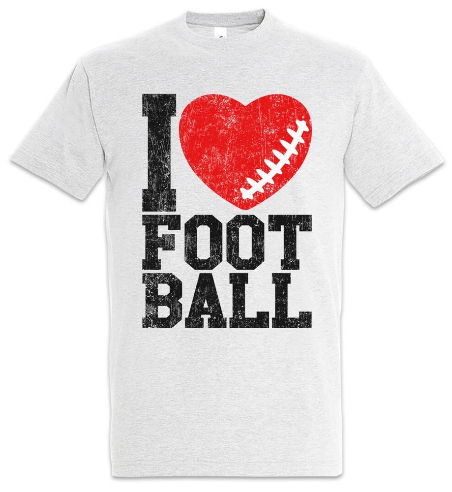 I Love Football II Men's T-Shirt American US USA Hearts Heart Heart Love