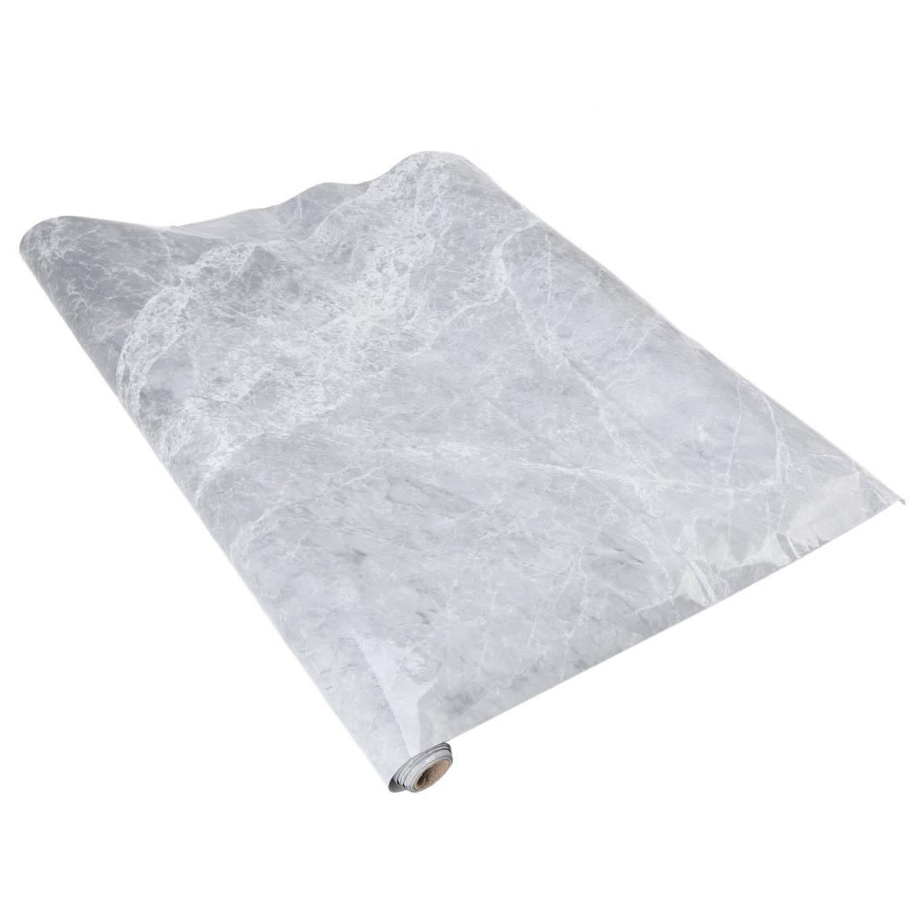 300x60cm Marble Wallpaper PVC Self Adhesive Wallpaper Rolls Kitchen Oil Proof Stickers Grey