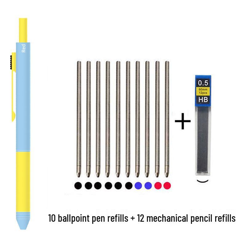 4-in-1 Multifunktionsstift: Mehrfarbiger Kugelschreiber, Druckbleistift, Gelstift mit Schwerkraft-Sensor-Technologie