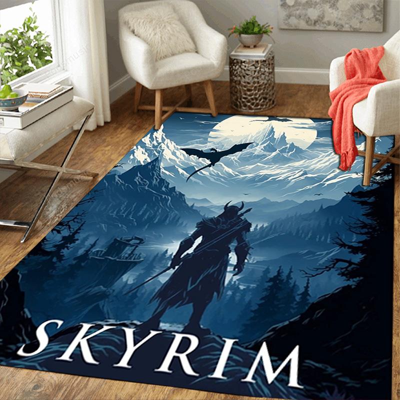 The Elder Scrolls Rug Floor Mat for Living Room or Bedroom Soft and Comfortable Carpet a Gift for Birthday and Holiday.