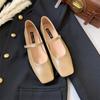 Fashion 2025 Spring Autumn Flat Mary Janes Shoes Woman Candy Color Soft Leather Ballet Flats Ankle Strap Comfy Mocaasins for Woman
