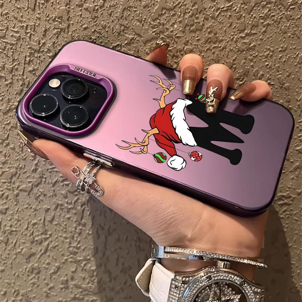 Creative Christmas M design phone case suitable for iPhone 17 16 15 14 13 12 11 Pro/Max/Plus anti drop and shockproof back cover