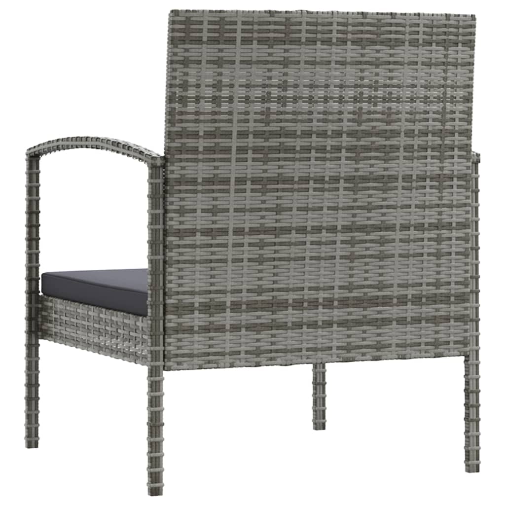 8 piece garden lounge set with cushions poly rattan gray