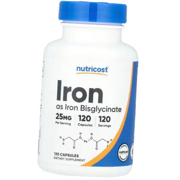 

Бисглицинат Железа, Iron 25, Nutricost (36647016) 120caps