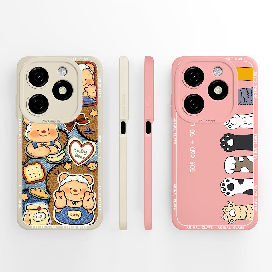 For Tecno Spark 20 Pro Plus 20C Case Creative Cartoon Cover For Spark20 Pro 4G 5G Soft Liquid Silicone Anti Drop Phone Protector