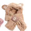 Winter Winter Beanie Thickened Bib Scarf Hat Leisure Rabbit Plush Scarf  Winter/Autumn