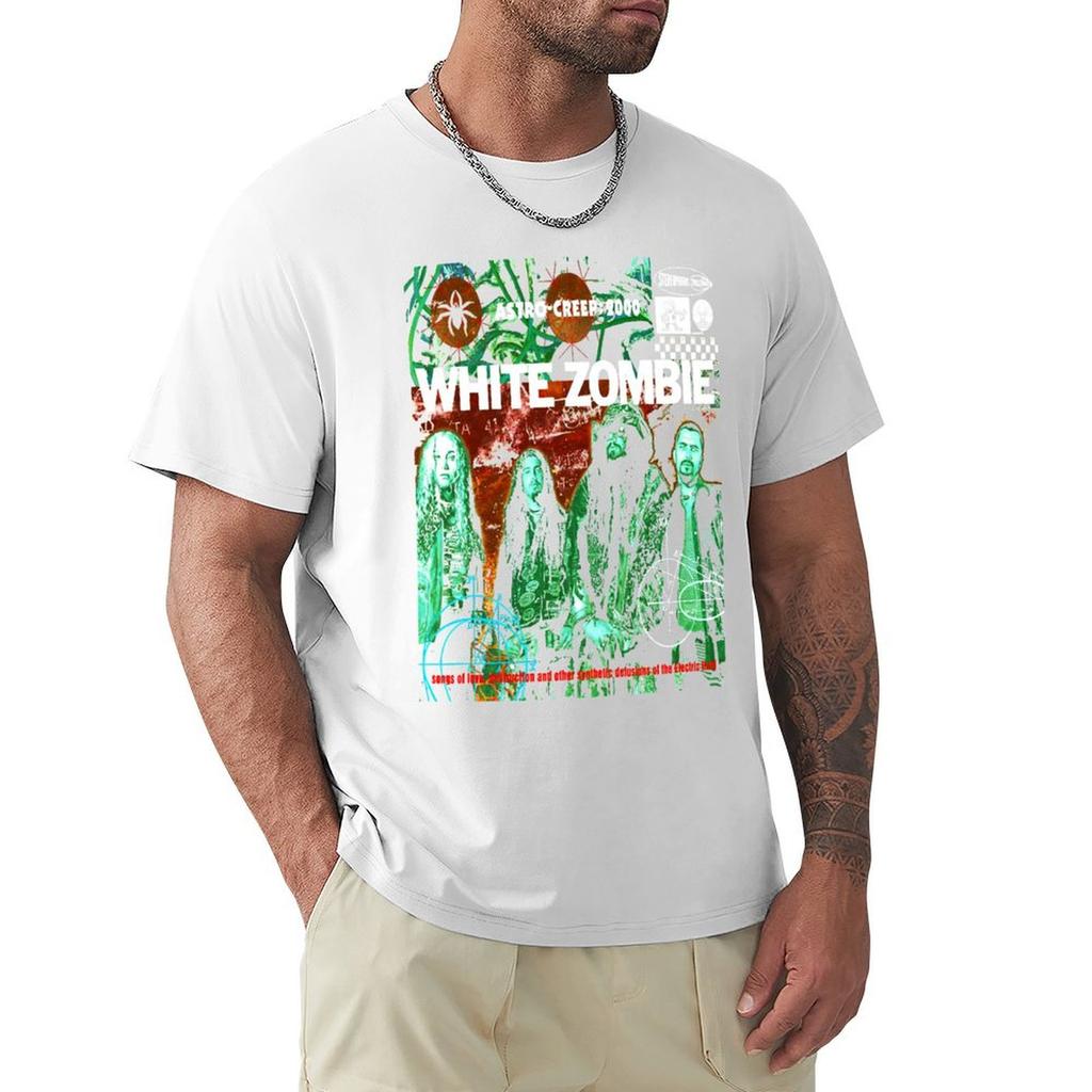 White Zombie TShirt cute tops anime clothes Blouse mens t shirt graphic