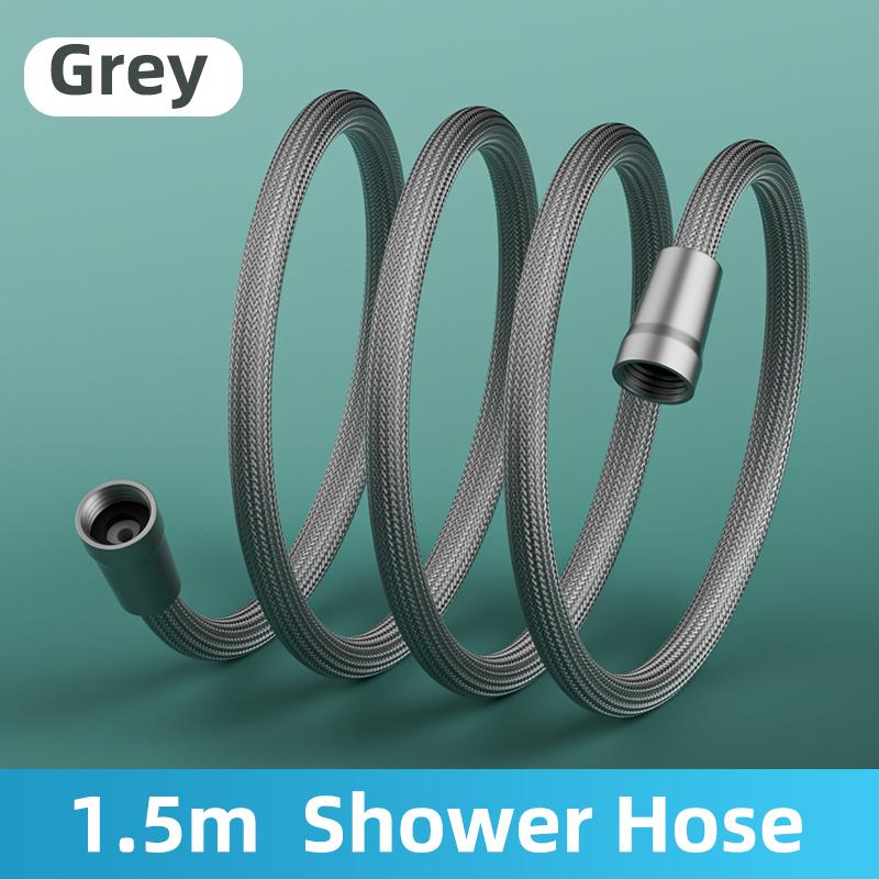 Handheld Shower Hose Universal Interface Shower Tube Anti Winding Flexible Shower Nylon Pipe Bathroom Accessories 1.5m серый