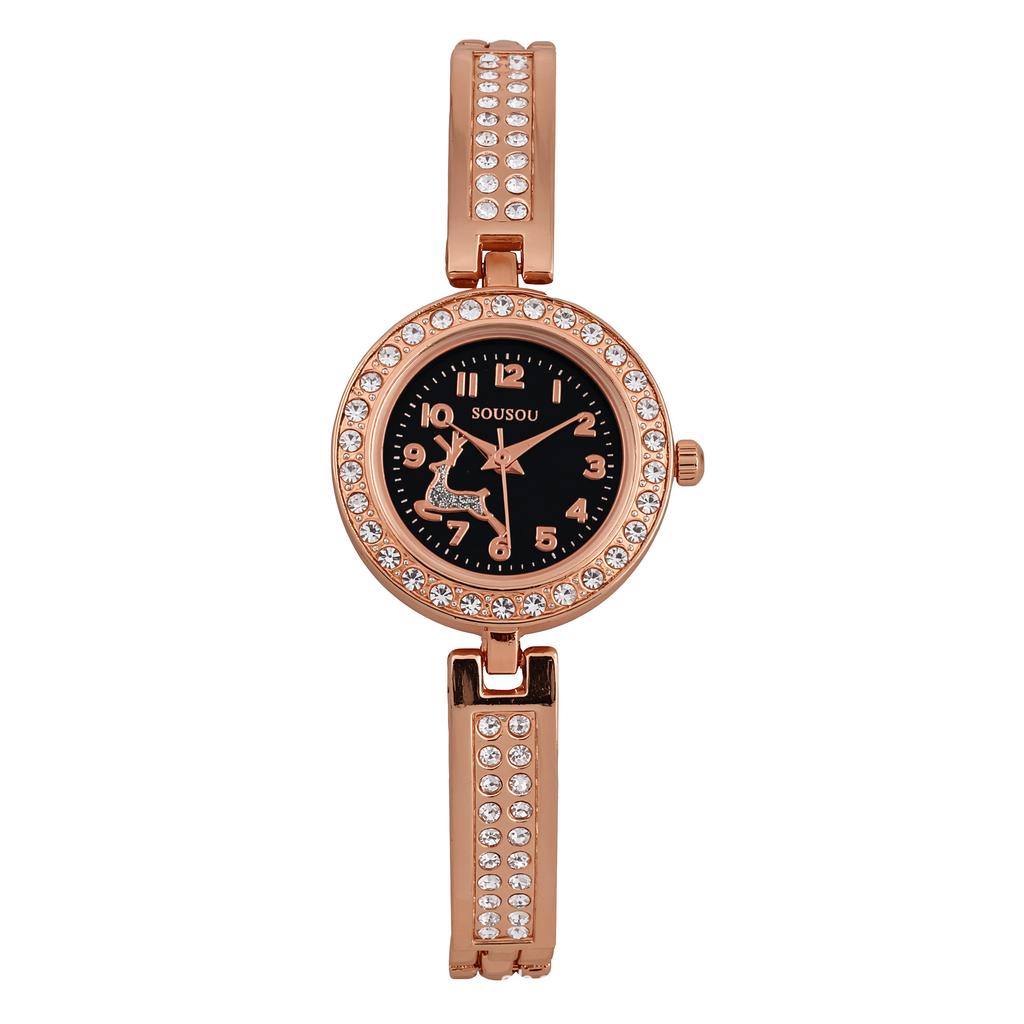 Women Crystal Rhinestone Ladies Dress Wristwatches Bracelet Quartz Watch Clock