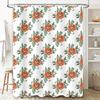 Vintage Roter Blumiger Duschvorhang Badezimmer Dekor Wasserdicht Waschbarer Stoff Duschvorhänge Für Heimdekoration Weiße Farbe (180
