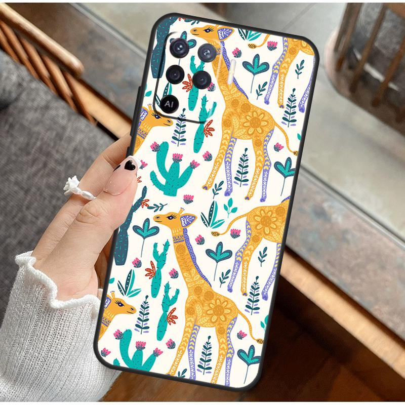 Giraffe Art Phone Case For Oppo A38 A58 A74 A15 A80 A60 A40 A94 A54 A98 A78 A18 A16 A76 A96 A17 A77 A57S