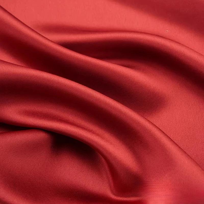 Wide 140cm Acetic Acid Satin Fabric Polyester Spandex Real Silk Fabric Lining Dress Clothing Pajamas Smooth and Silky Fabric