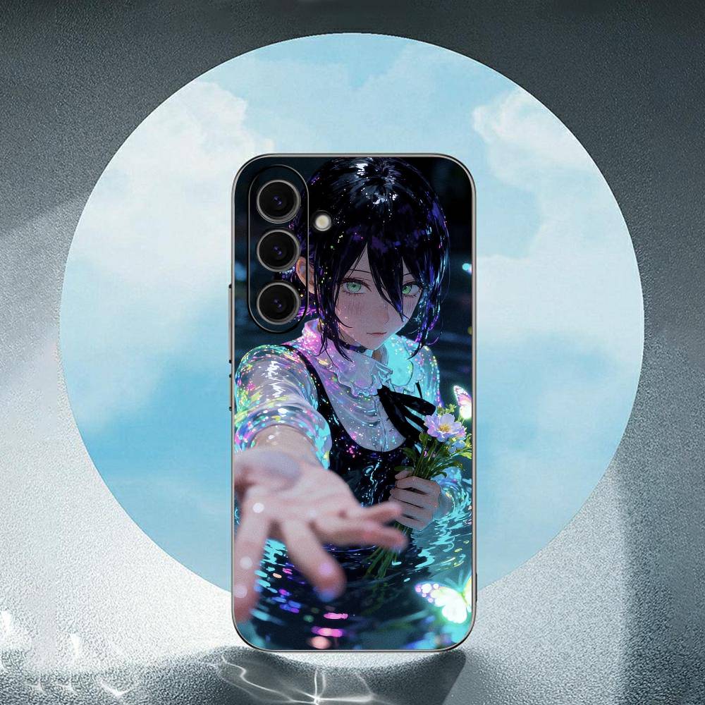 Chainsaw Man Reze For Samsung Galaxy S25 S24 S23 Ultra S22 S21 Plus S20 Black Soft Silicone Protective Case