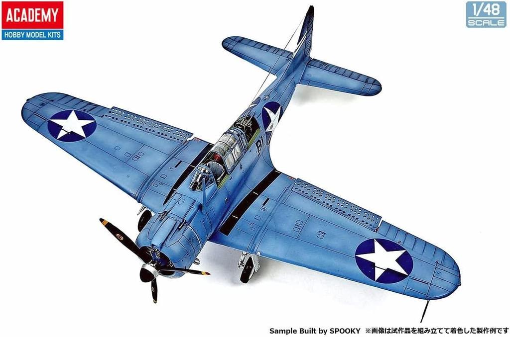 Academy Scale US Navy Dauntless Midway Operation Plastic Model Kit Molded In Color 1/48 SBD-3 12345,