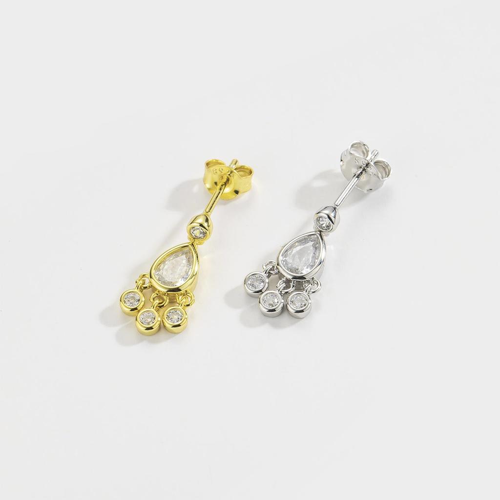 ANDYWEN 100% 925 Prata Esterlina Ouro Brinco Picante Corrente Ovais Armário Brinco Mulheres Pendientes Jóias Finas de Luxo