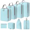 8PCS Travel Luggage Case Bags Polyester Compression Packing Cubes Organizer Pouches for Makeup,Toiletries,Clothes