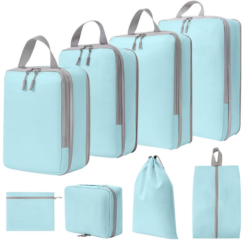 8PCS Travel Luggage Case Bags Polyester Compression Packing Cubes Organizer Pouches for Makeup,Toiletries,Clothes