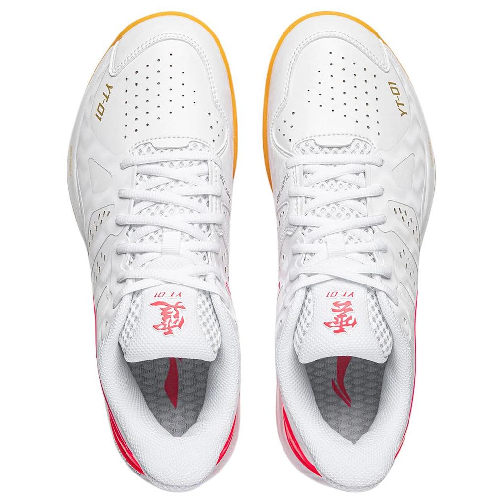 Li Ning Cloud Thunder NEW Synthetic Leather Breathable Rebound Low Top Badminton Shoes Unisex White Crystal Red AYZU017-7