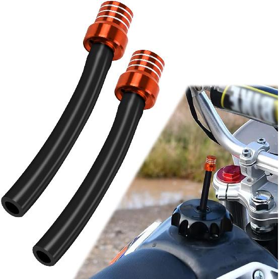 2PCS Breather Hose Gas Fuel Tank Cap, Gas Can Vent, CNC One Way Tank Valve Vent Tube with Aluminum Breather Valve, Fuel Cap Hose Tube for ATV CRF YZF оранжевый