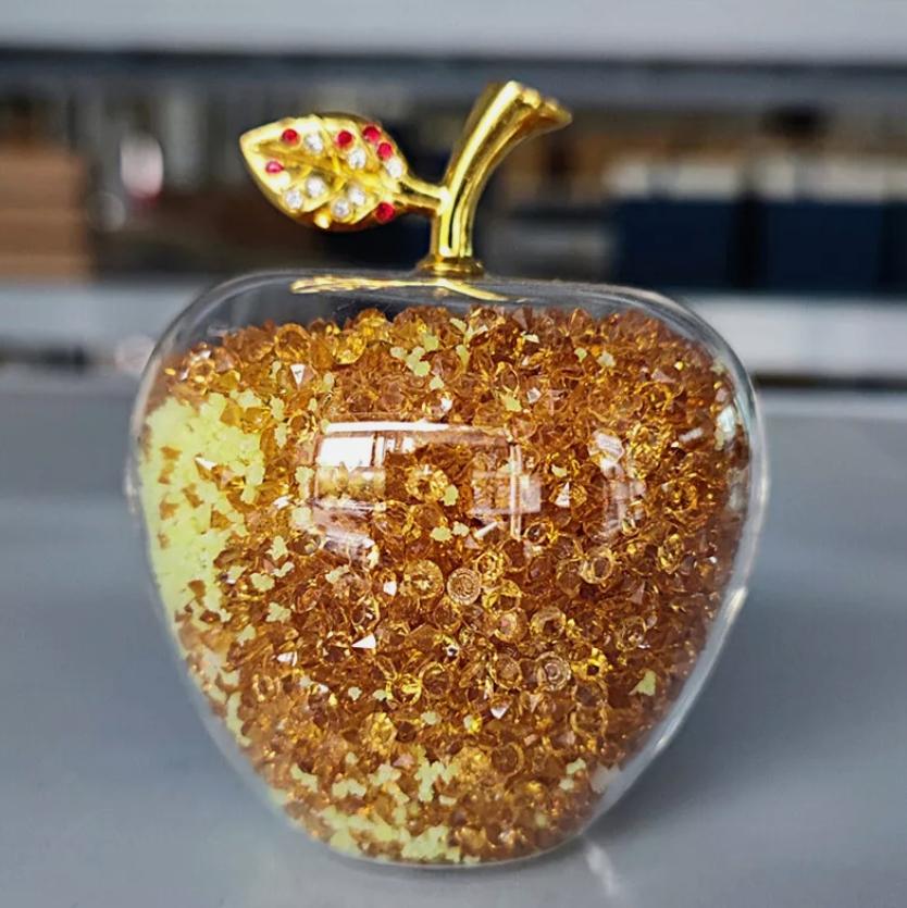 Apple Statue Glitter Glass Crystal Home Decor Christmas Eve Ornaments Gift Christmas Eve Ornaments Home Desktop Decoration 2025