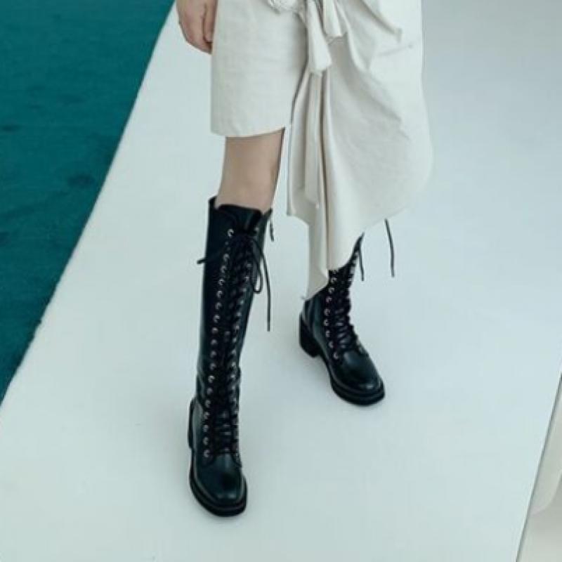 New Arrivals Open Run Annuni Women Long Boots Slim Fit Lace Up Walker