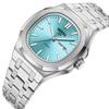 Waterproof Mens Square Quartz Watch Luminous Day Date Display Steel Strap Classic Casual Daily Wristwatch