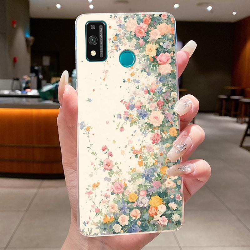 For Honor 9X Lite JSN-L21 JSN-L22 JSN-L23 Case Clear Fashion Butterfly Flowers Soft TPU Silicon Cover Honor 9XLite Phone Casing