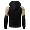 New autumn and winter men's hooded color-blocked sweatshirts, youth sports fashion cardigans, leather sweatshirt jackets