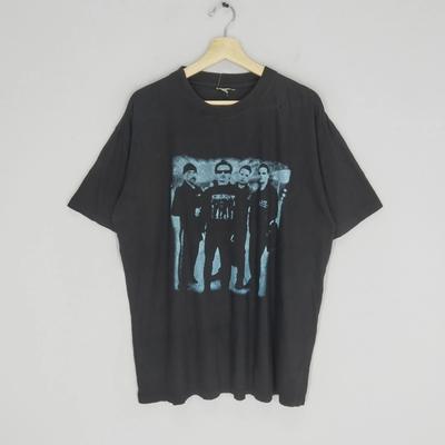 Vintage U2 Alternative Rock Band Schwarzes T-Shirt Rückendruck Tour Promo Musik T-Shirt
