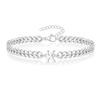 Vnox A-Z Iniziale Braccialetti a Catena Cubana per Uomo Donna, Acciaio Inossidabile Colore Argento Maglie Ovali, Braccialetto con Ciondolo Lettera Nome Regalo