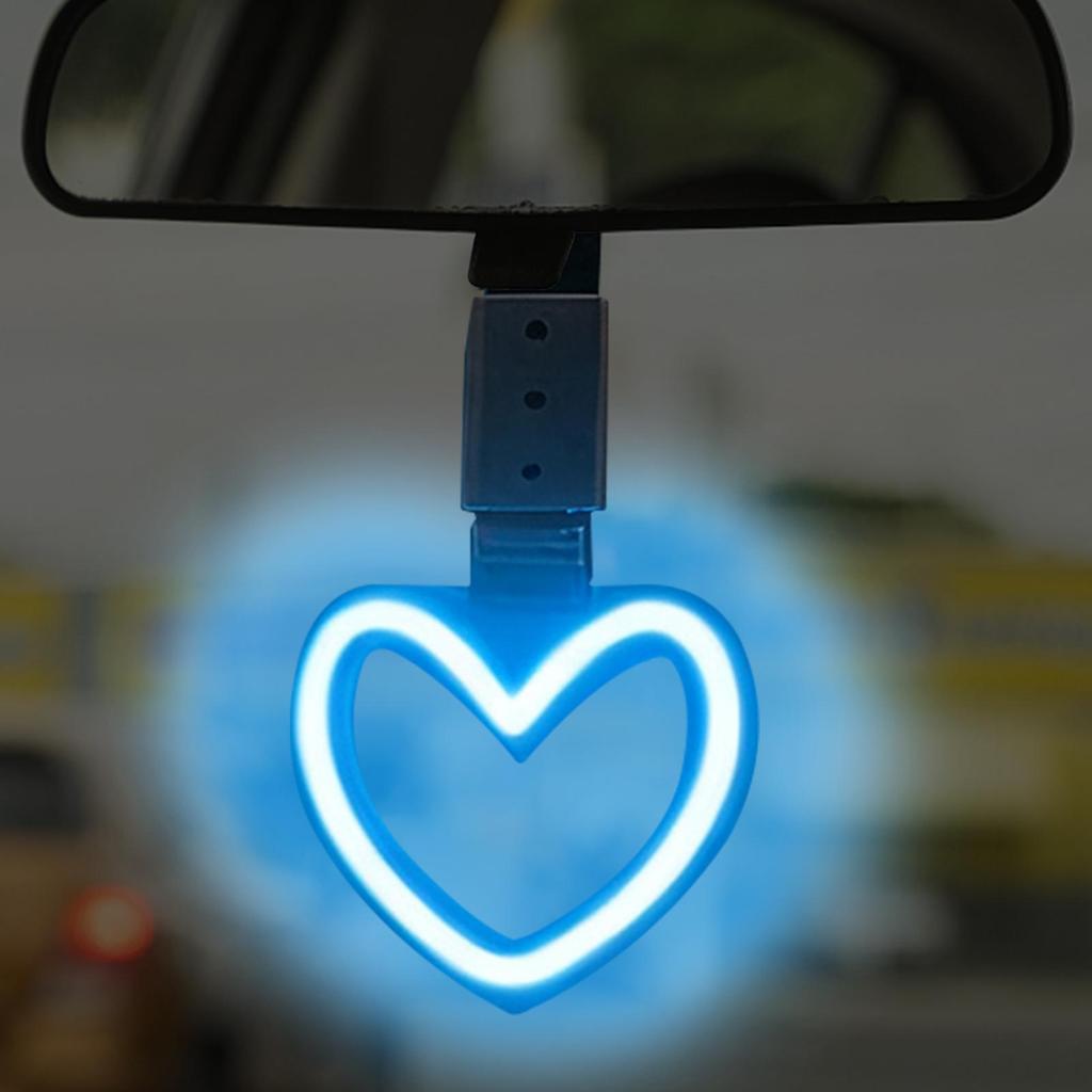 LED Ambient Lighting Car Heart Shaped LED Automotive Decoration Heart-Shaped Car Handle Straps for SUV RV Sedan Truck Auto
