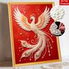 DIY Framed Pearl Painting Kit Red Phoenix Bird Pattern 3D Sparkling Bead Art Canvas Ready to Display Home Decor Gift Craft Wall Hanging Art