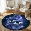 Elegant Round Gothic Multicolor Floor Rug, Non-Slip Floor Mat for Kids Room