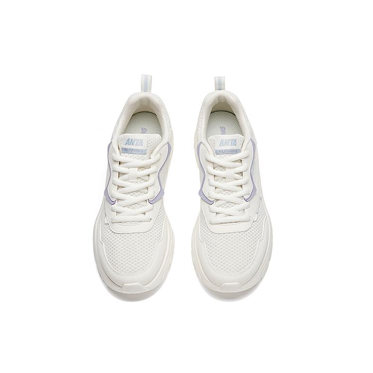 New ANTA Running Collection Running Shoes Women's Low Top Ivory White/Light Blue/Poplar Catkin Purple 922225530-6
