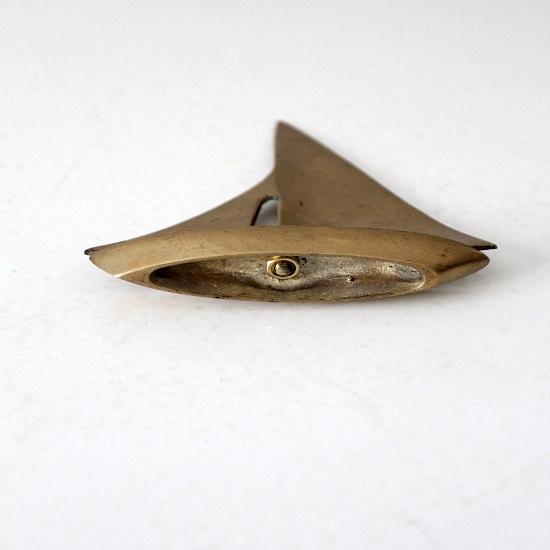 Vintage Messing Segelboot 19,1 cm