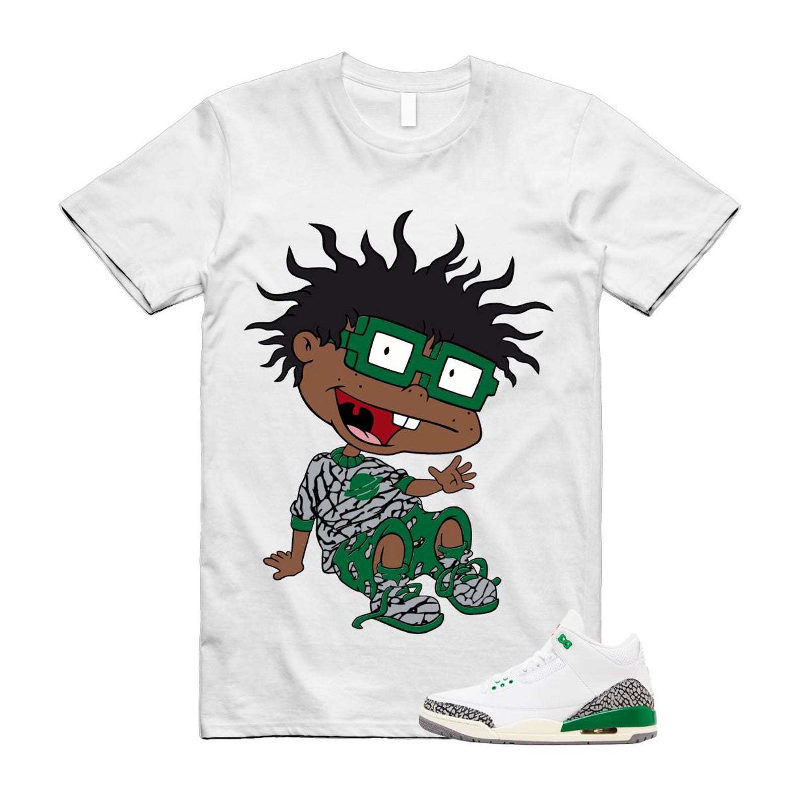 3 Lucky Green White Cement Grey T Shirt Match FINSTER M