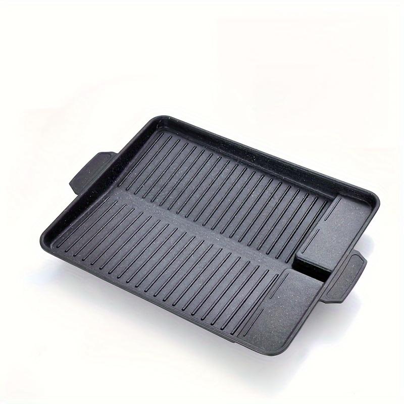 

Non-Stick Smokeless Barbecue Pot Rectangular BBQ Pan Outdoor Camping Cooking Multifunctional чорний
