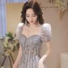Evening dress dress women's 1011 new light luxury niche wedding dress French princess on the run student graduation season evening dress