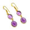 Amethyst Gemstone Handmade 925 Sterling Silver Jewelry Earring 1.85" GK-4939