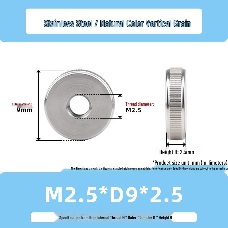 Stainless Steel M3/M6/M10 High-Strength Knurled Nut