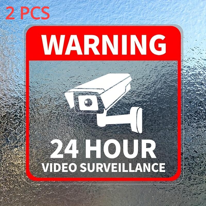 1 Stück Videoüberwachung Autoaufkleber Sonnenschutz Vinylaufkleber 24-Stunden-Kamera-Warnung Auto-Fensterdekoration Wasserabweisendes Zubehör