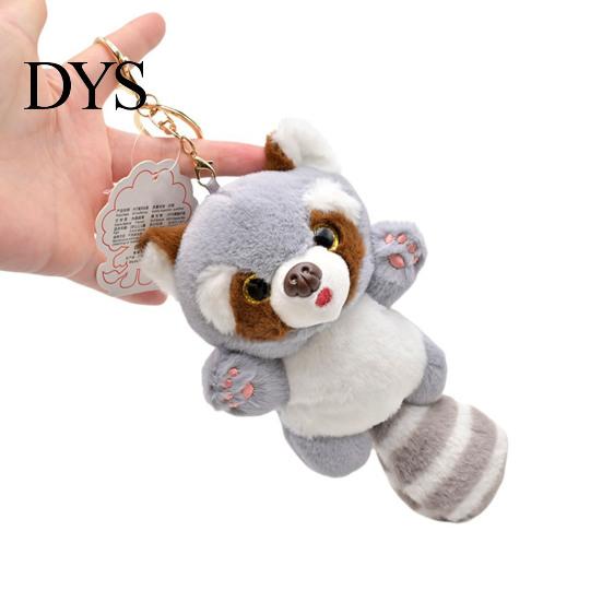 Puppe Schlüsselanhänger Waschbär 3D Augen Niedlich Langer Schwanz Plüschtiere Schmuckstück Weiches Hängendes Stofftier für Schlüsselanhänger Anhänger Rucksack Dekoration Mädchen Geschenk Plüsch