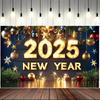 2025 Happy New Year Eve Party Background Colorful Lighting Banner 2025 New Year Celebrate Family Party Decoration Photo Supplies